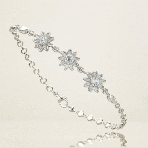 Women Silver-Toned & White Sterling Silver Zirconia Rhodium-Plated Style Bracelet