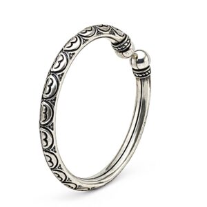 925 Pure Tribal Touch Oxidised Silver Kada
