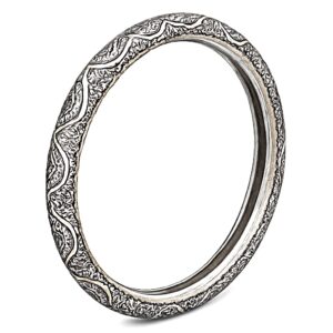925 Pure Silver  Oxidized Hollow Tribal / NakkashiKada Bangle Kangan For Men and Boys With 925 Seal One Piece  Silver bracelet kada for men