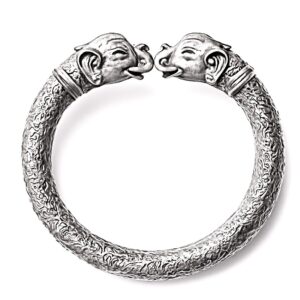 925 Sterling Silver Airavat Elephant Kada Bracelet