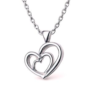 Heart Pendant Necklace in 925 Silver