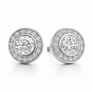 AERAN Round Solitaire Stud - Real 925 Sterling Silver Studs For Women