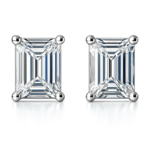 Classic Emerald-Cut CZ  Pure Silver Tops