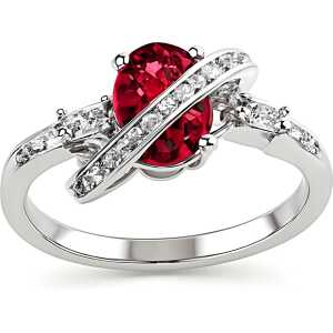 Pure Silver "Crimson Elegance Silver Ruby Ring".