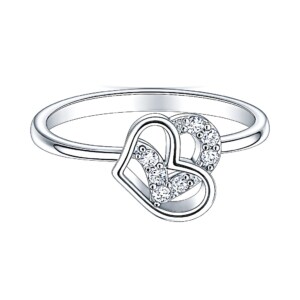 Silver Double Heart Ring