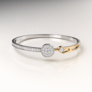 Two-Tone Silver & Gold Plated Swarovski Bracelet