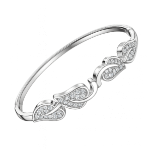 925 Sterling Silver Leaf Design CZ Bracelet