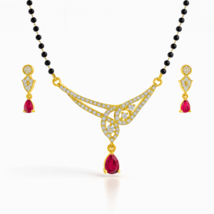 925 Silver Elegant Mangalsutra Set With Earings
