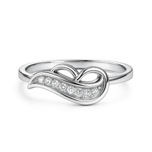 Elegant Pure Silver Cz Infinity Ring